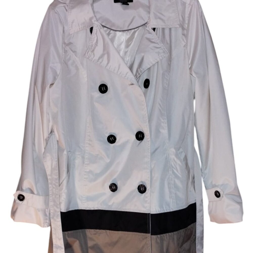 Jones New York Signature Hooded mid-length Blazer, Rain Jacket, Button cuffs XL